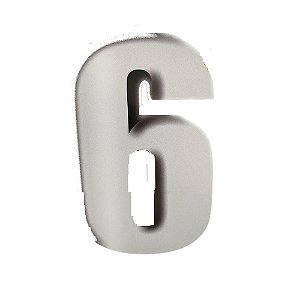 Número 6 Balão Metalizado Prata 16" 40Cm Decorativo 3Guris
