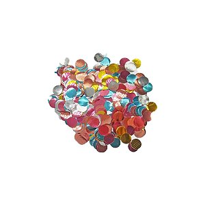 Confete Redondo Metálico Colorido Para Balões 1CM 10G Make+