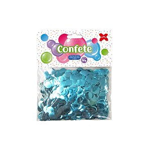 Confete Redondo Metálico Azul Claro Para Balões 1CM 10G Make+