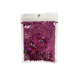 Enfeite Decorativo Hexagonal Metálico Pink P/ Balões 15G