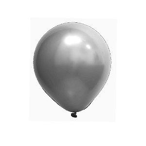 Balão Metalizado Prata 9" Art-Latex Bexiga 50uni Decoração