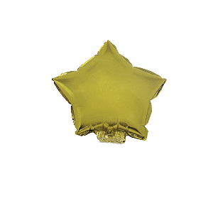 Balão Estrela 11" 28cm C/ Vareta Liso Dourado Metalizado