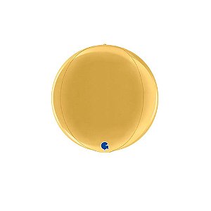 Balão Metalizado Globe Amarelo 15" 38cm Decorativo