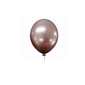 Balão Happy Day Aluminio Rose Gold 9" Bexiga 25unid