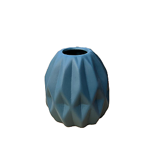 Vaso Geométrico Pequeno Azul Céu Decorativo Flor Artificial