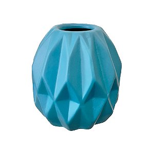 Vaso Geométrico Pequeno Azul Céu Decorativo Flor Artificial