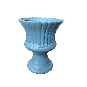 Vaso Espanha Pequeno Cerâmica Azul Céu Fosco Decorativo Flor
