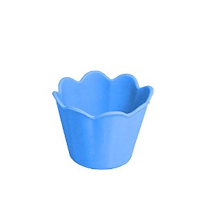 Pote Girassol Mini Azul 210Ml Plástico Decorativo Liso Festas