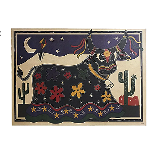 Painel Decorativo Boi Bumba E 08 Peças Descartáveis Festa Junina