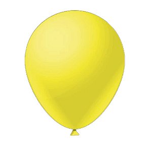 Balão Liso Amarelo Neon Fest Ball De Látex 16" 12un