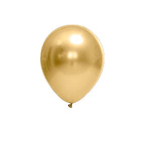 Balão Cromado Ouro Látex Fest Ball Maxxi Chrome 12" 25un