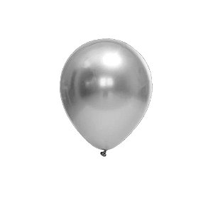 Balão Cromado Prata Látex Fest Ball Maxxi Chrome 12" 25un