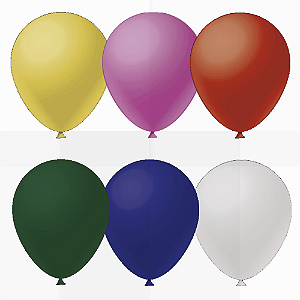 Balão Cores Sortidas 8" 50un Látex Fest Ball Maxxi Premium