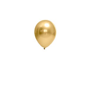 Balão Cromado Ouro Látex Fest Ball Maxxi Chrome 5" 25un