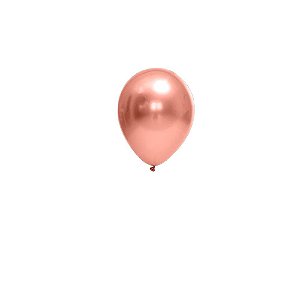 Balão Cromado Rose Gold Látex Fest Ball Maxxi Chrome 5" 25un