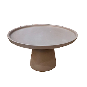 Prato Chicago Médio Cerâmica Nude Fosco Decorativo Festa