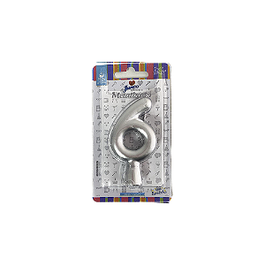 Vela Nº 6 Tubular Metalizado Prata 8Cm Decorativa Junco