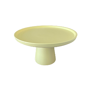 Prato Chicago Médio Cerâmica Amarelo Bebê Fosco Decorativo