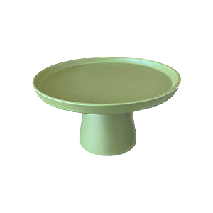 Prato Chicago Médio Cerâmica Verde Menta Fosco Decorativo