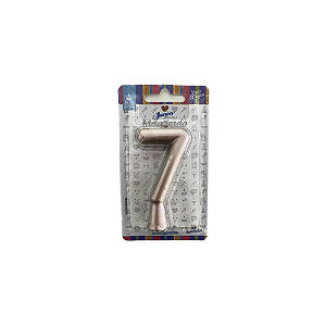 Vela Nº 7 Tubular Metalizado Rose Gold 8Cm Decorativa Junco
