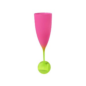 Taça De Champagne 160ML Degradê Pink Neon Amarelo Acrílico