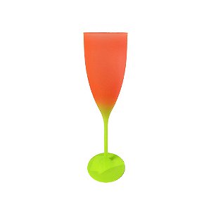 Taça De Champagne 160ML Degradê Laranja Neon Amarelo Acrílico