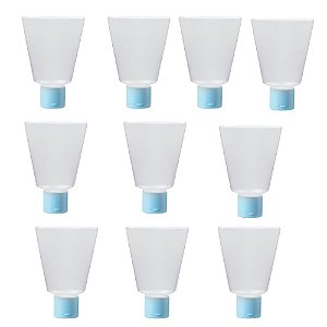 Bisnaga Transparente Tampa Azul Bebê Pet Frasco 40Ml 10un