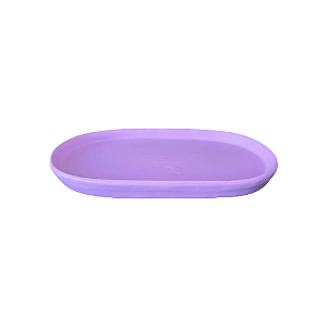 Bandeja Chicago Oval Cerâmica Decorativa Festa Lilás Fosco