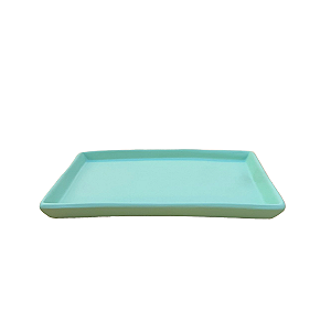 Bandeja Chicago Retangular Cerâmica Festa Verde Bebê Fosco