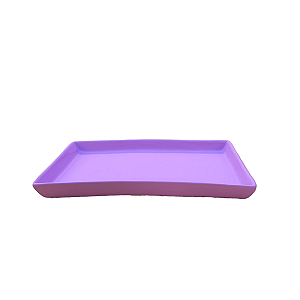 Bandeja Chicago Retangular Cerâmica Decor Festa Lilás Fosco