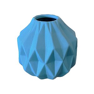 Mini Vaso Geométrico Azul Céu Fosco Decorativo Flores