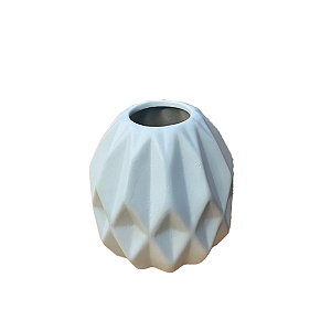 Vaso Geométrico Pequeno Azul Bebê Fosco Decorativo Flores
