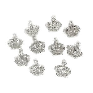 Coroa Pingente Enfeite De Plástico Transparente 10unid