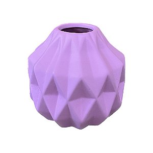Mini Vaso Geométrico Lilás Fosco Decorativo Flor Artificial