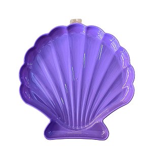 Bandeja Plástica Concha Lilás Decorativa Marinha Mesa Festa