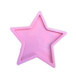 Bandeja Plástica Estrela Rosa Decorativa Marinha Mesa Festa