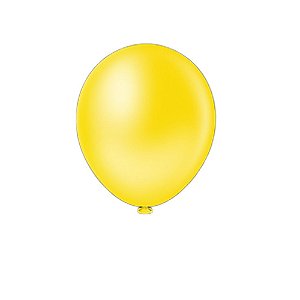 Balão Pic Pic Liso Amarelo 12" Bexiga Decoração 12unid