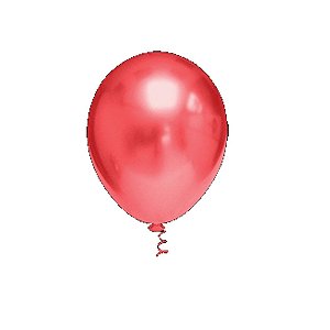Balão Pic Pic 9" Platino Vermelho 25un Redondo Decoração