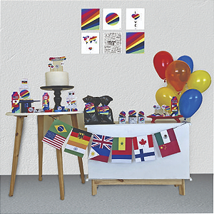 Kit Aniversário Festa NOW GROUP 90 Pçs Decoração Junco
