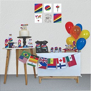 Kit Aniversário Festa NOW GROUP 90 Pçs Decoração Junco