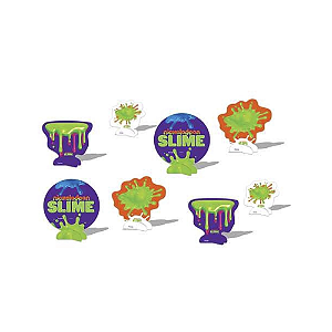 Kit Decoração De Mesa Aniversário Slime 8pçs Papel