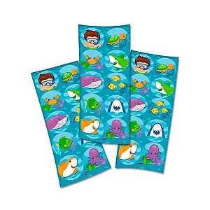 Adesivo Temático Decorativo Fundo do Mar Redondo 30uni