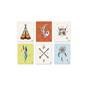 Quadrinhos Decorativos Festa Animais Da Floresta 06un 16,5x20,7