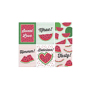 Quadrinhos Divertidos Eba, Melancia! Decoração 06un 16,5x20,7