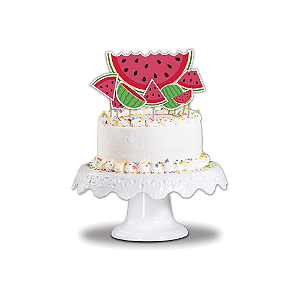 Topo Para Bolo Eba, Melancia! 7PÇS Junco Papel Cartão