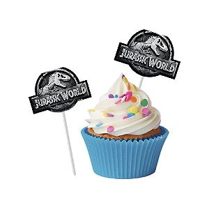 Bandeirinha Plaquinha Mundo dos Dinossauros Doces Decorar 8un