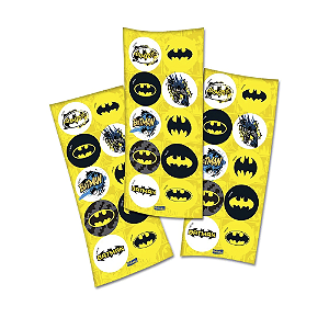 Adesivo Temático Decorativo Herói Morcego Redondo 30uni
