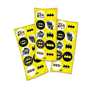 Adesivo Temático Decorativo Batman Heróis Redondo 30uni