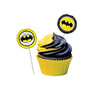 Bandeirinha Plaquinha Herói Morcego Geek Games Docinhos Decoração 8un