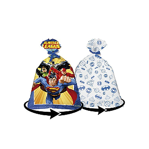 Sacolinha Surpresa Amigos Da Justiça 8un Lembrancinha 14,5x25Cm